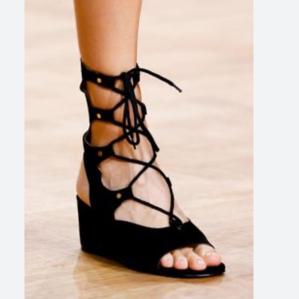 BIMBA Y LOLA strappy suede black sandals Sz 6